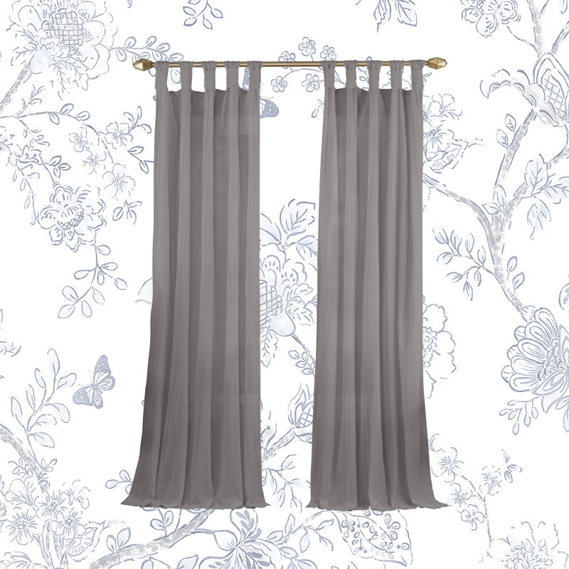 Karsten Semi Sheer Curtain Single Panel, 50"W x 95"L, Gray