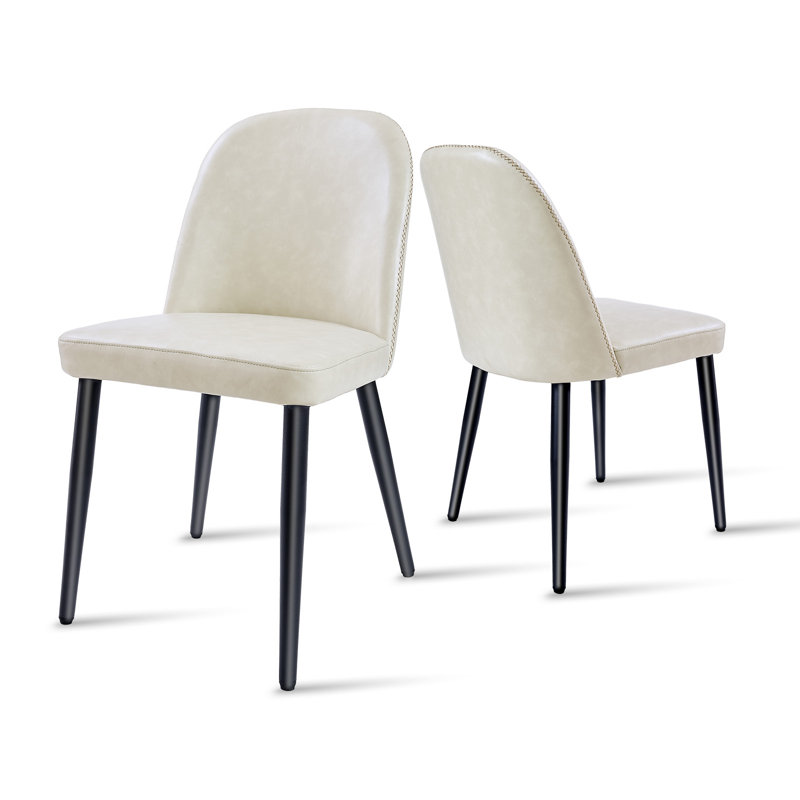 Chaises de salle à manger avec pieds en métal, 2, Beige