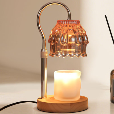 Lampe chauffe-bougie fleur, gradateur de minuterie, hauteur réglable, cadeau d'anniversaire pour femme maman ami sœur, cadeau de réchauffement de la maison nouvelle décoration intérieure, chauffe-fonte à cire rétro, cadeaux de Noël éléphant blanc