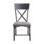 Chaise d'appoint grise et noire sable avec dossier en forme de X (ensemble de 2)