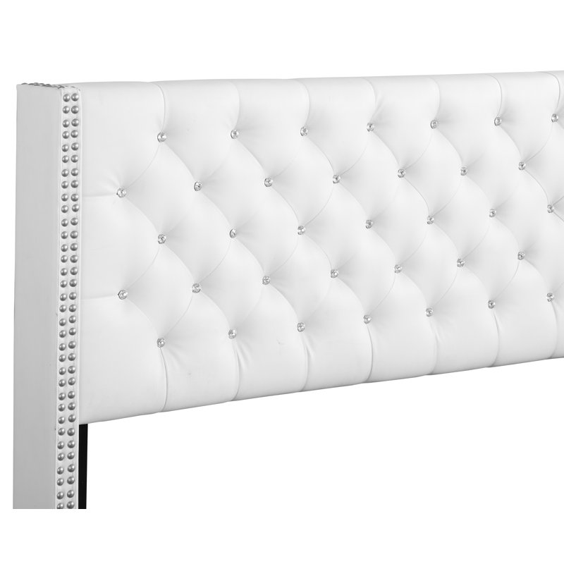 Ashe Upholstered Low Profile Standard Bed, King, White