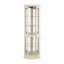 Vitrine de coin lumineuse - Vitrine pour le salon, objets de collection antiques, rangement pour le vin et le bar - Design élégant d'angle avec lumières incluses - blanc, buffet-125535485