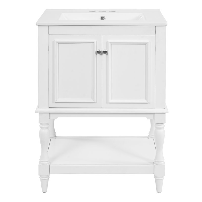 Meuble-lavabo moderne de luxe 24 po, Blanc