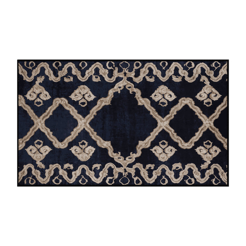 Machine Washable Gray Area Rug, Rectangle 6' x 9'