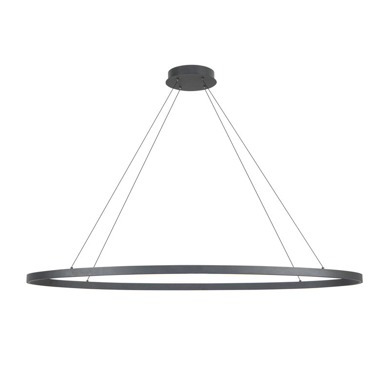 Ovale 1 - Light LED Unique/Statement Pendant, Black, 1.5" H x 53.25" W x 27.625" D