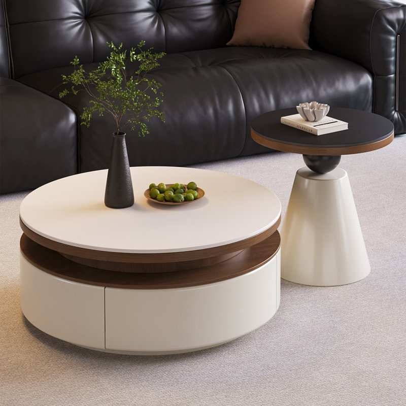 Table basse italienne en pierre, Black / White