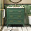 Ensemble de meuble-lavabo simple 30 po avec 3 tiroirs, meuble-lavabo autoportant avec cadre en bois massif, vert 30 po-121294413