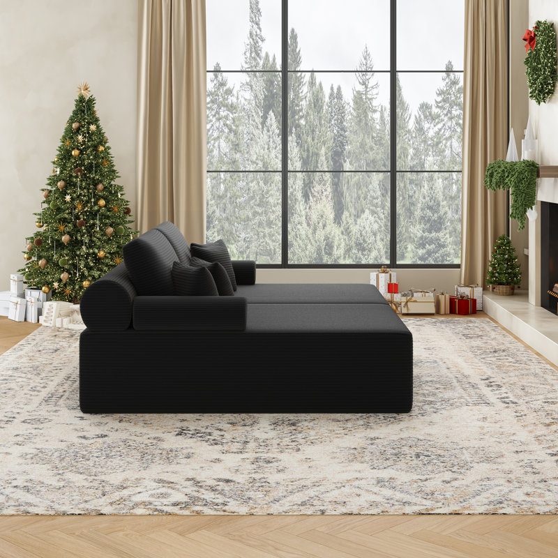 Boneless 81" Sleeper Sofa, Black