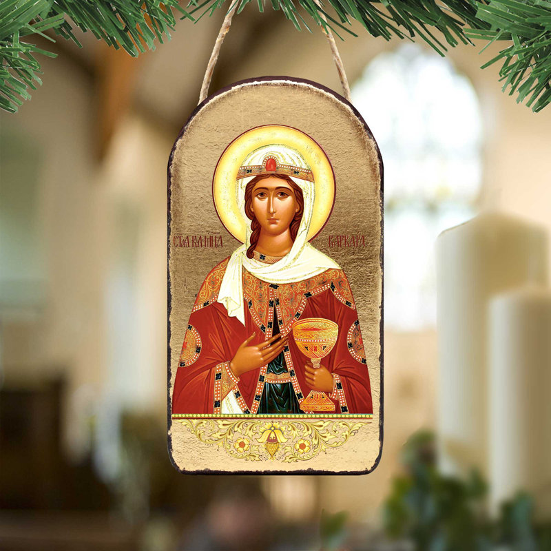 Inspirational Icon 5'' Handmade Wood Shatterproof Hanging Figurine Ornament