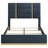 Navy Upholstered Queen Panel Bed