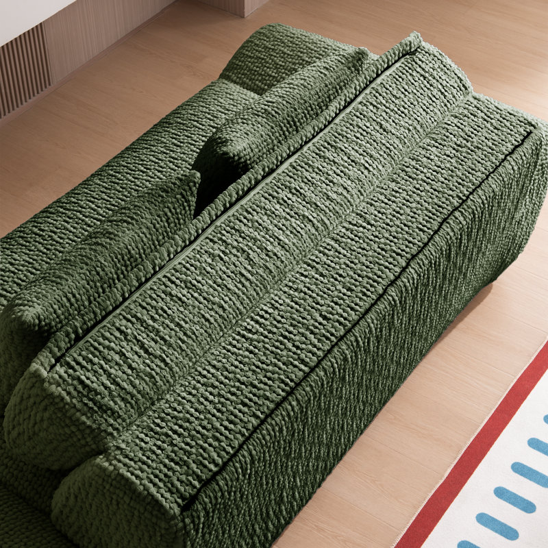 Causeuse en velours côtelé Cloud Couch, Vert