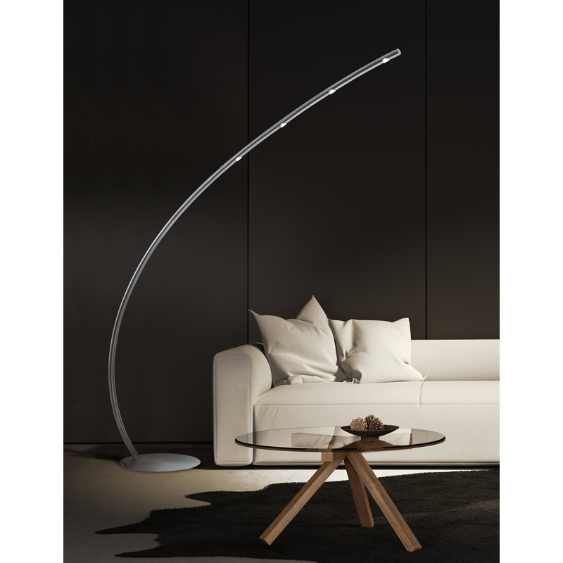 Adames 66'' Satin Nickel LED Arched Floor Lamp