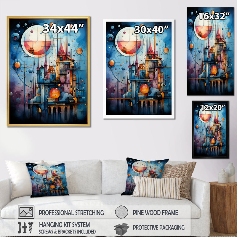 Décoration murale céleste «I» - Collages abstraits_106456, Toile tendue, H 20 po x l 12 po x P 1 po