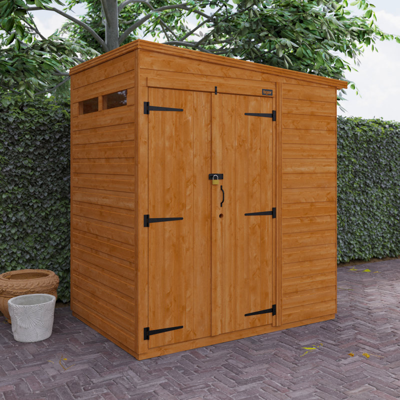 TigerFlex® Modular Buildings 4 ft. W x 6 ft. D Solid Wood Shiplap Pent Garden Shed
