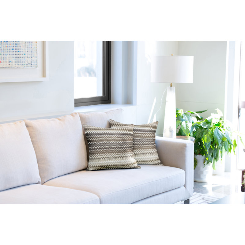 Belcara Chevron Square Cushion Cover, Beige/Grey