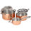 Ensemble de trois bols en cuivre BergHOFF, cocotte, poêle ouverte 10 po et casserole polie