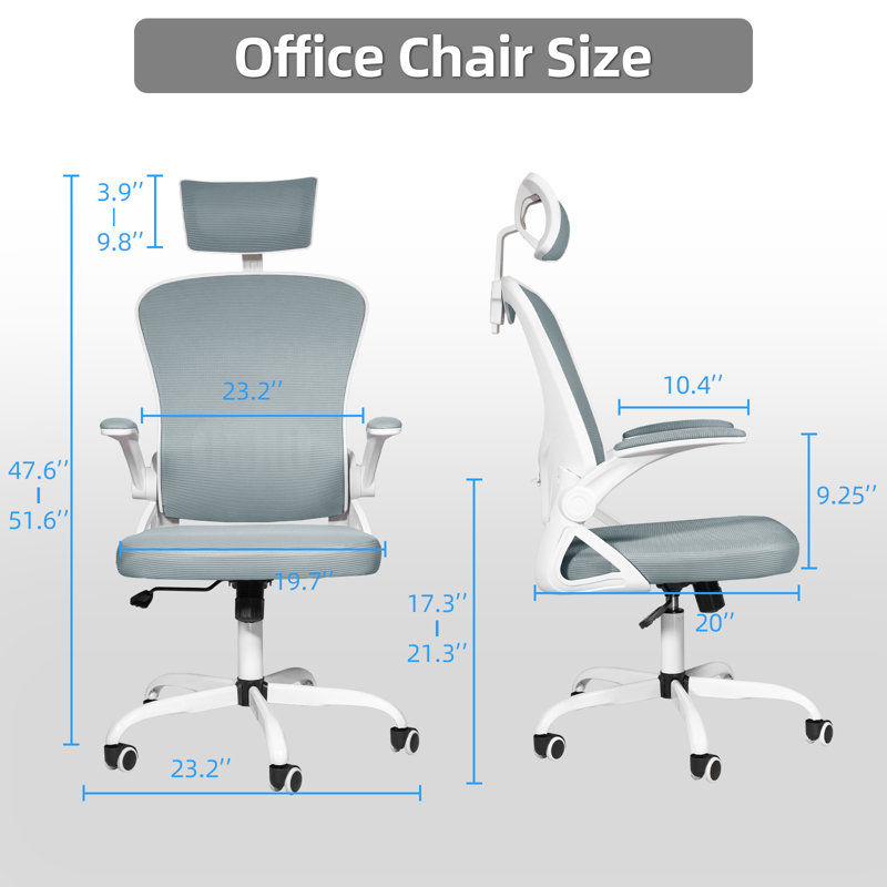 Chaise de travail ergonomique Jivka, gris, Blanc