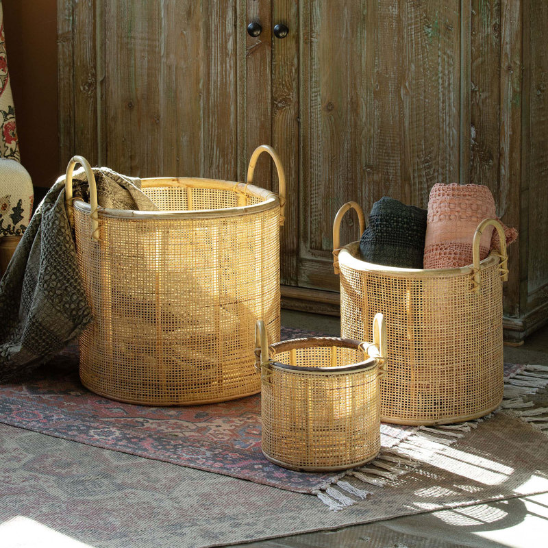 Park Hill Collection La Boheme Rattan Decorative Basket