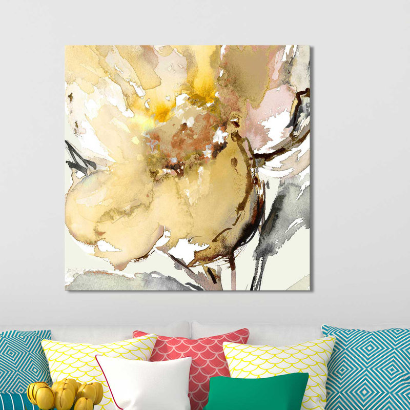 «Bright Blooms II», reproduction d'aquarelle sur toile, H 36 po x l 36 po x p 1,5 po