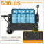 Chariot pliable 3-en-1 avec banc et plateau de table pliable, capacité de charge de 500 lb, capacité de 180 L pour les activités de plein air-131102412