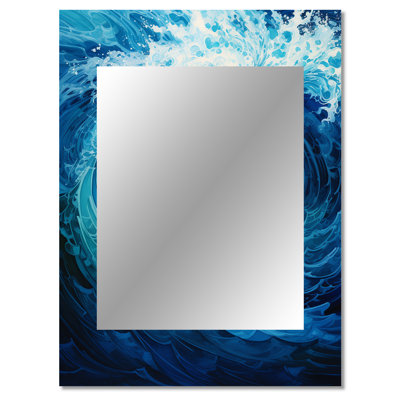 Tidal Twist Wave Vortex - Abstract Spirals Wall Mirror, Modern Decorative Mirror, Printed Metal Art
