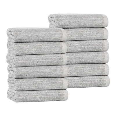 Destin Viscose Cotton Blend Medium Weight Textured Ribbed Face Towels Washcloths