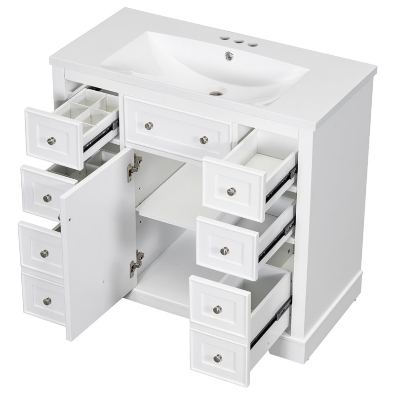 Mellisia 36.11'' Single Bathroom Vanity with Ceramic Top