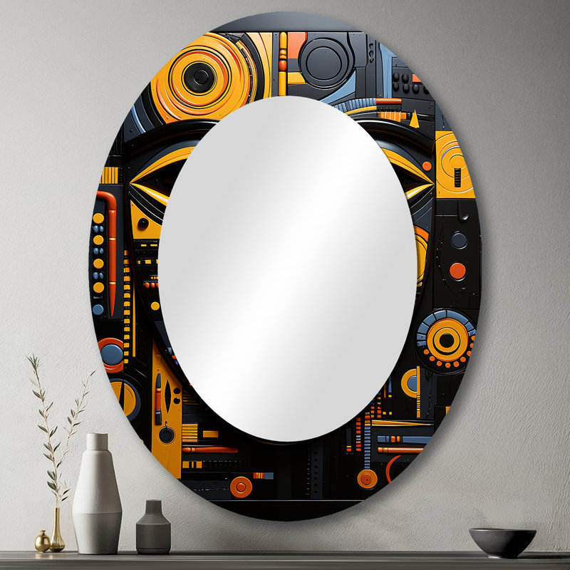 «African Tribal Rhythms II», art mural africain, 40 po x 30 po, Ovale