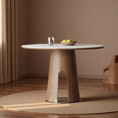 French-style Vintage Rock Slab Round Dining Table