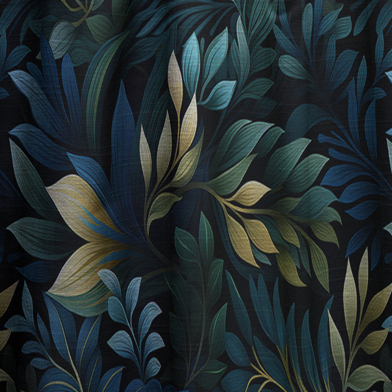 Moody Tropics Moody Patterns II - Rideau en velours tropical - obscurcissant - 1 panneau, L 52 po x L 95 po