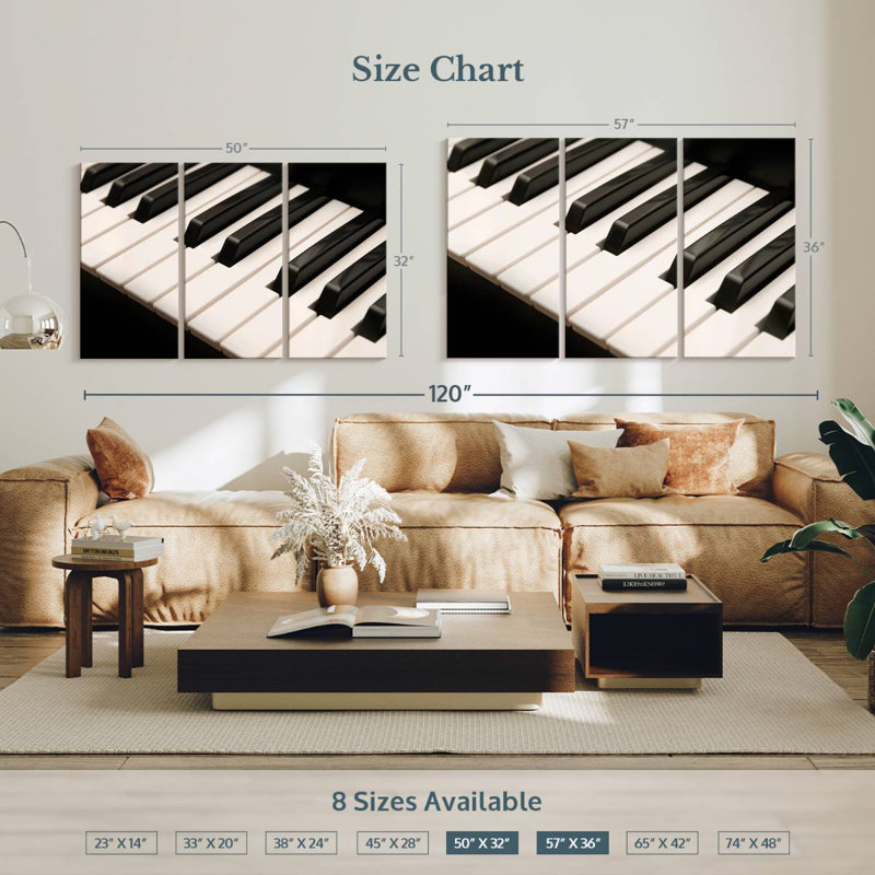 Abarca Notes Of Piano Keys, H 32 po x l 50 po
