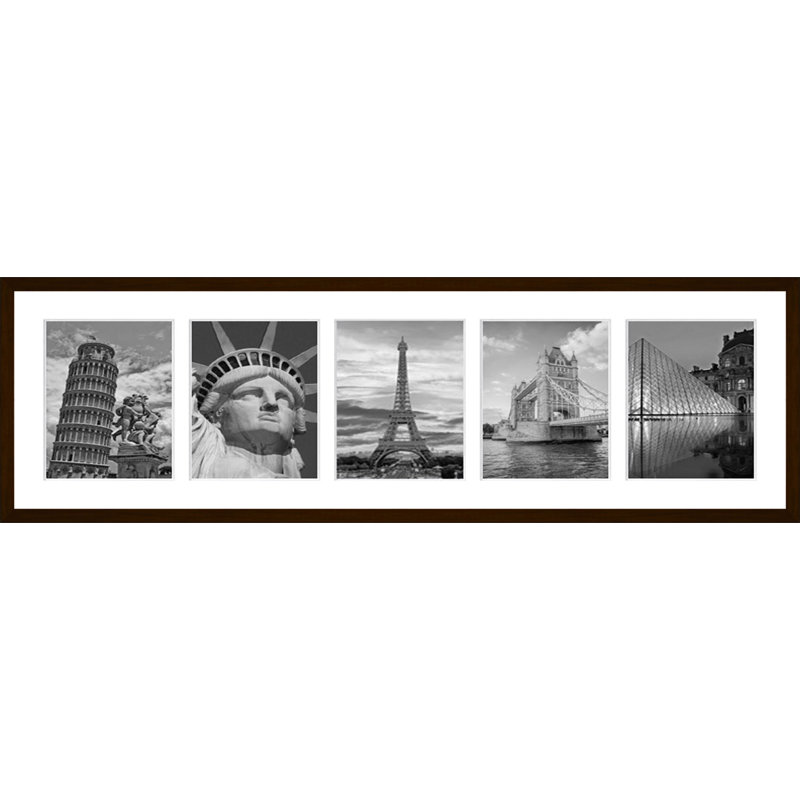Laqueta Collage Picture Frame, Dark Brown