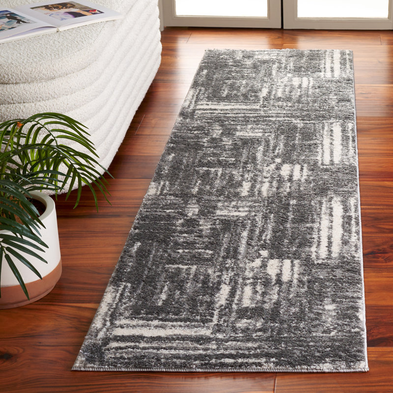 Darbyville Shag Performance Abstract Rug, Runner 2'2" x 8'