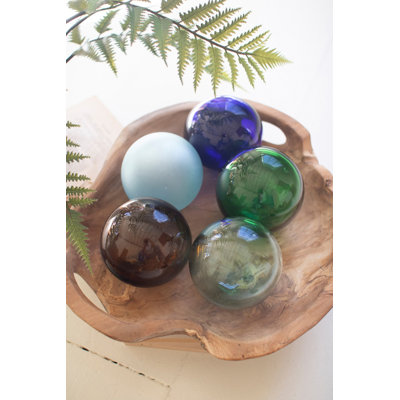  Recycled Frosted Glass Ball – 4" Decorative Accent- Set of 6