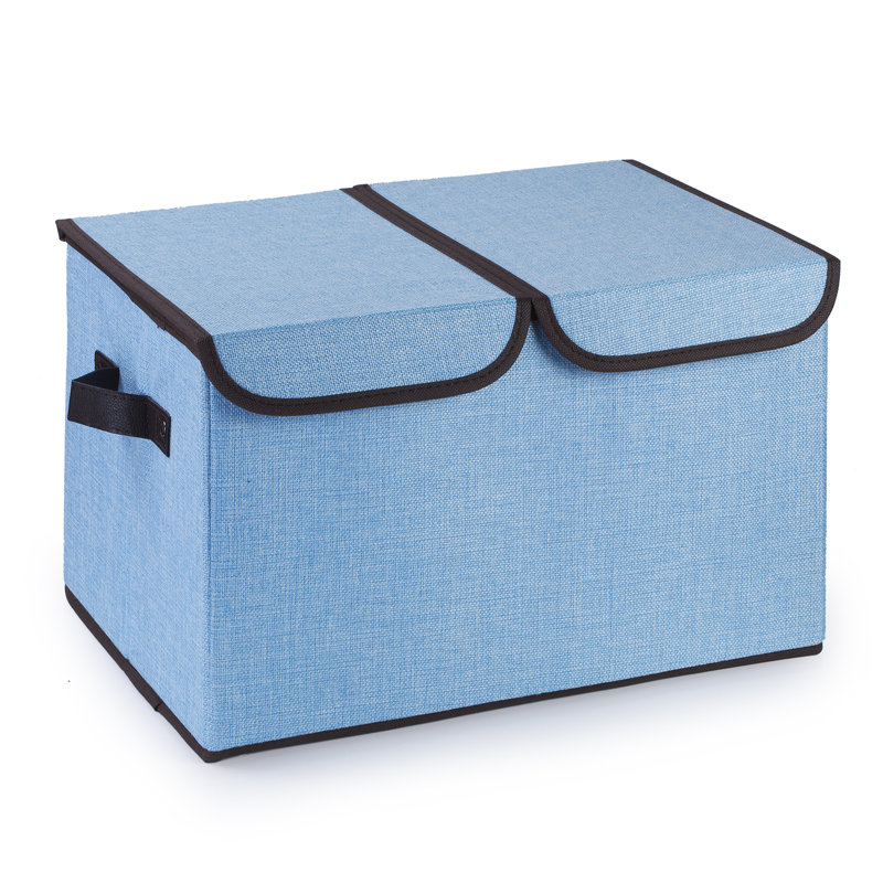 Bac de rangement pliable en tissu, Bleu