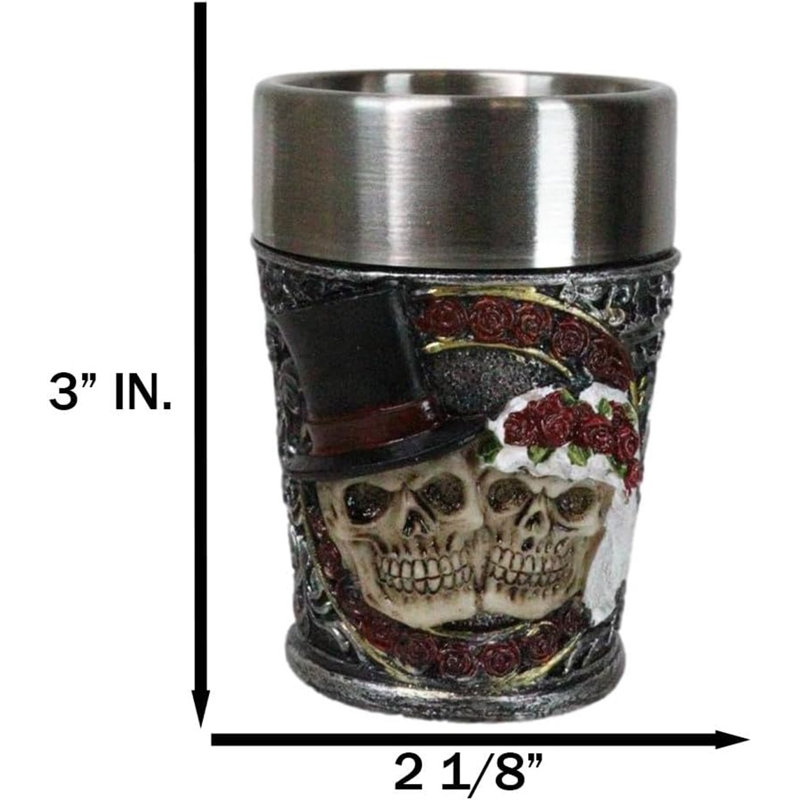 Ensemble de 4 verres à liqueur Gothic Love Never Dies