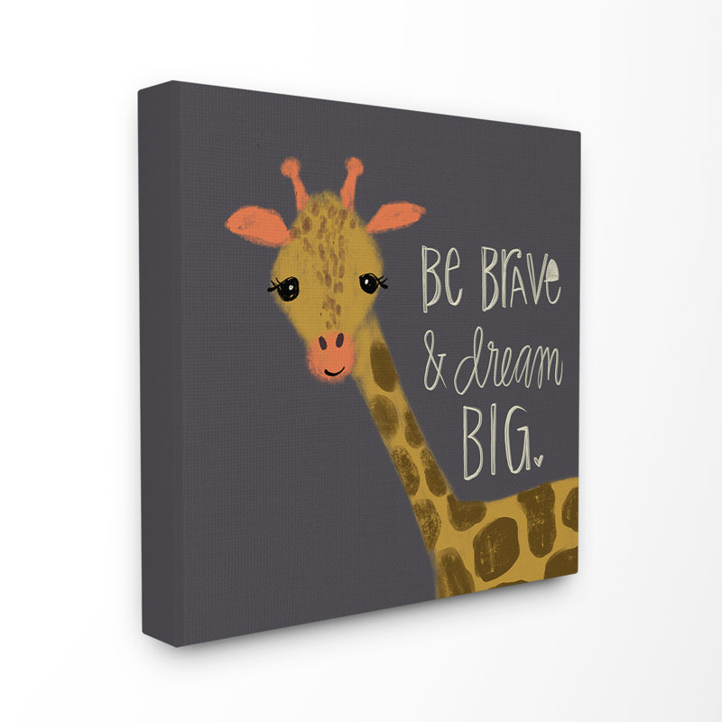 « be courage rêve big giraffe », art mural, Toile, H 24 po x l 24 po