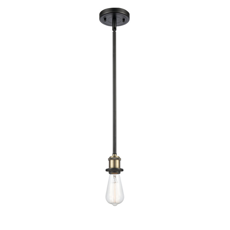 Luminaire suspendu simple 1 lumière, Laiton antique noir, Ampoule incandescente rétro 60 watts
