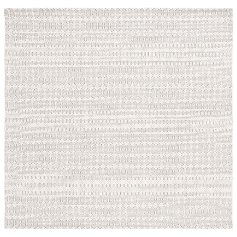 Tapis géométrique tissé à la main Bunyon, Carré 6 pi
