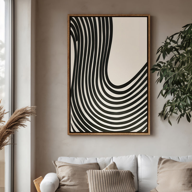 Framed Canvas Wall Art - Vintage Abstract Wall Prints for Bedroom, Natural, 24" H x 16" W