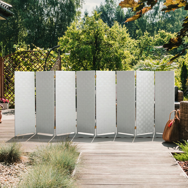 Outdoor Folding Screen, White, 3, 71" H