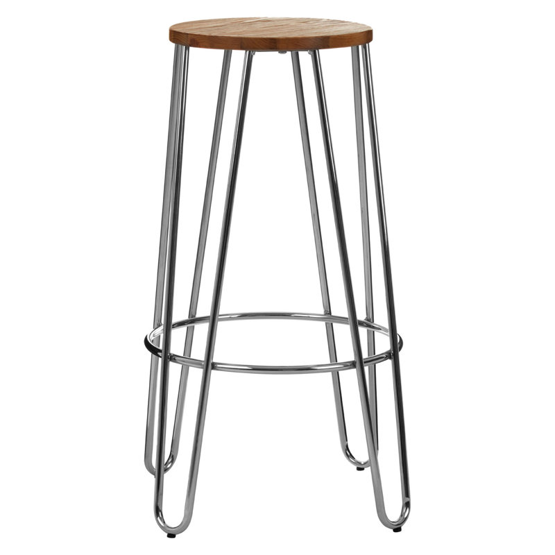 McMahon Counter Stool with Metal Frame, Sliver
