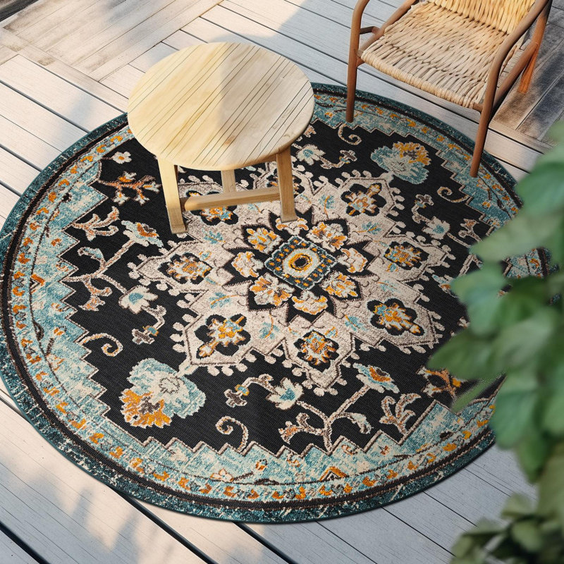 Wrought Studio Sidi Marelda Indoor/Outdoor Area Rug, Round 7'10"