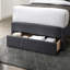 Lit de luxe 1 pièce double avec tête de lit en velours côtelé gris anthracite-1375353281-1375353287