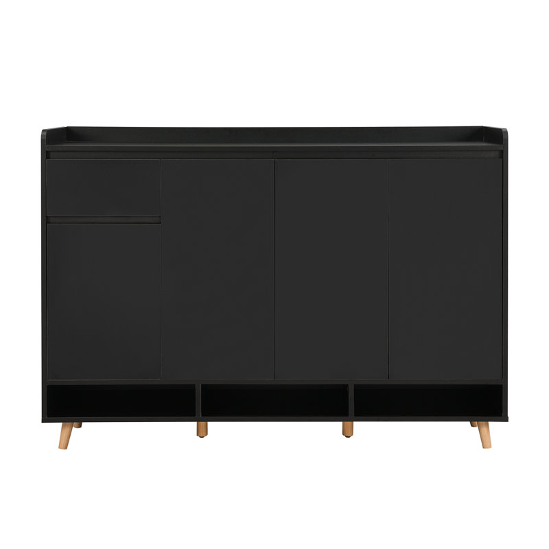 Aiden Shoe Storage Cabinet with Adjustable Shelves & Solid Wood Legs