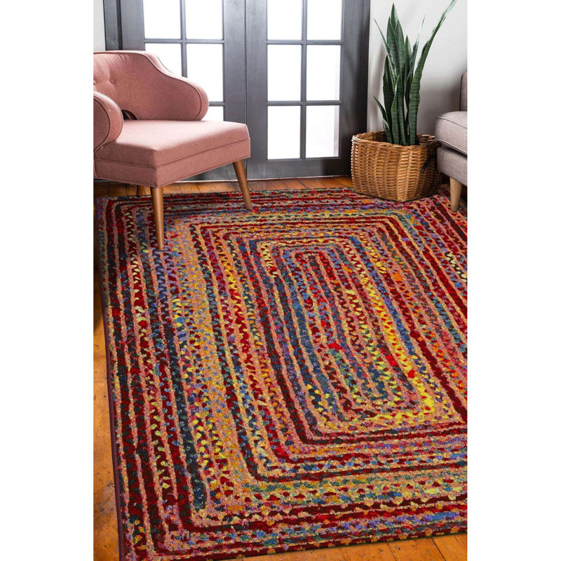 Rectangle Geometric Jacquard Dhurrie Indoor / Outdoor Area Rug, Rectangle 120 x 170 cm