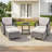 5-Piece Outdoor Patio Rattan Sofa Set With Ottomans And Swivel Chairs-888527091