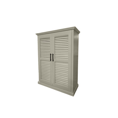 Shutter Style Solid Wood kitchen Pantry Cabinet