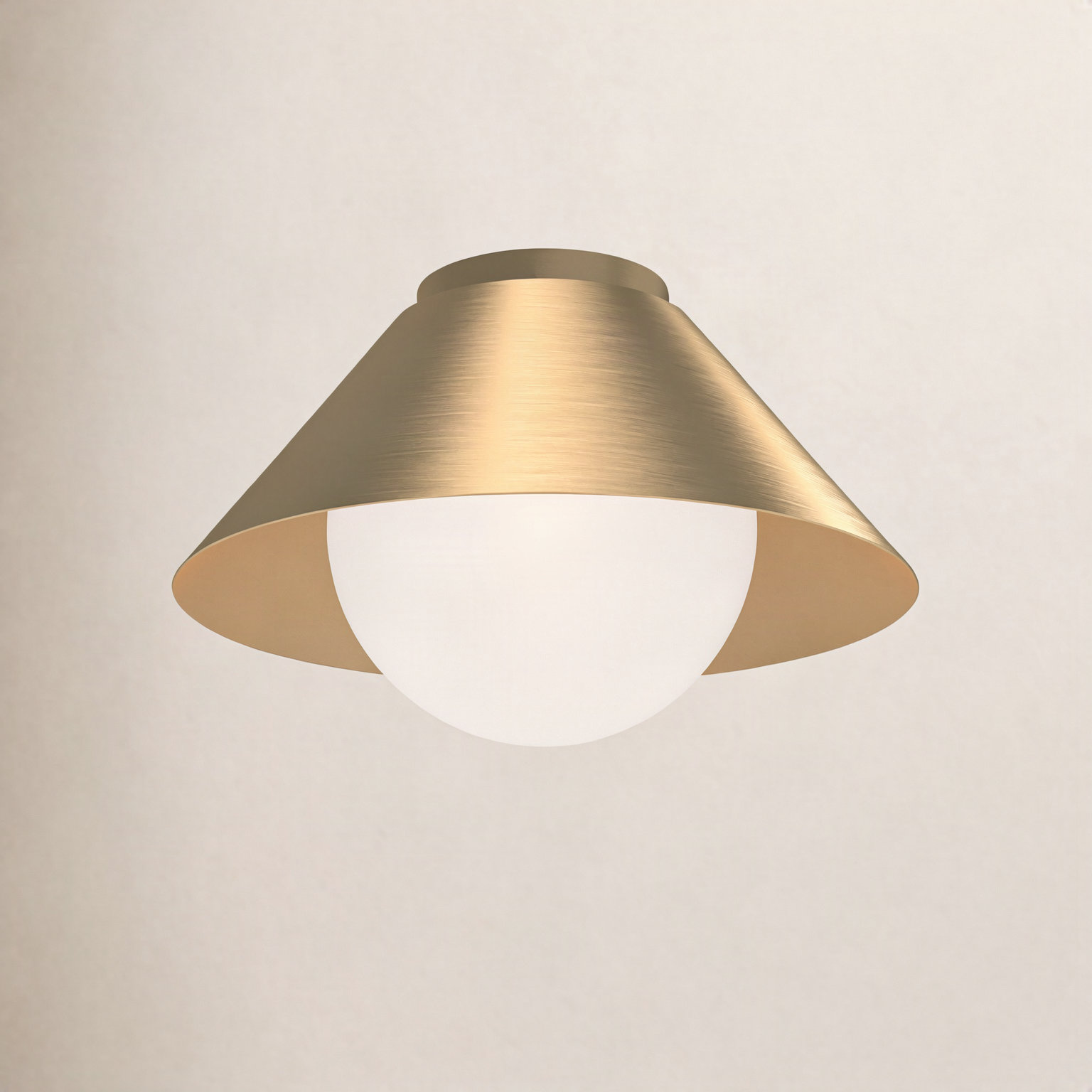 Ireland Single Light Flush Mount, Brushed Gold