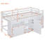 Lit mezzanine simple blanc avec 4 grands tiroirs, une armoire et des tablettes pour plus de rangement-881102492